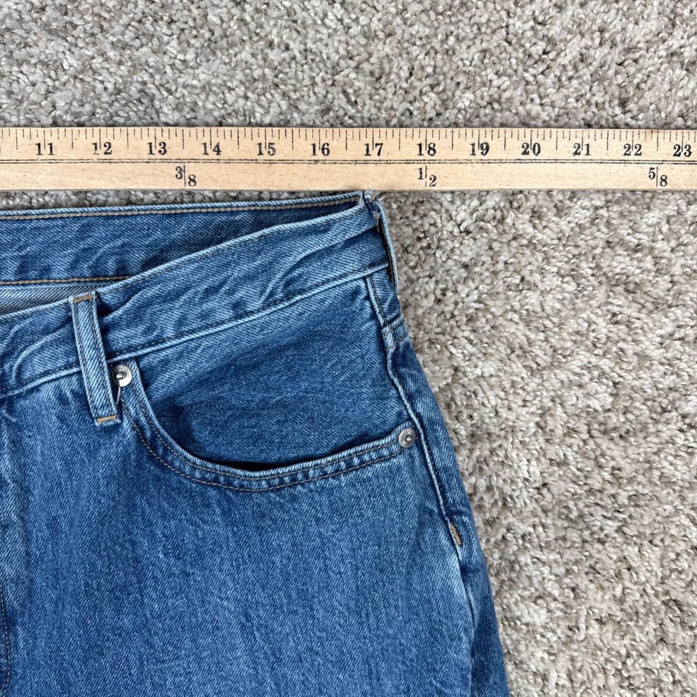 Everlane Jeans Womens 33 Blue The 90s Cheeky High Rise Straight Button Fly 90s - Picture 5 of 9